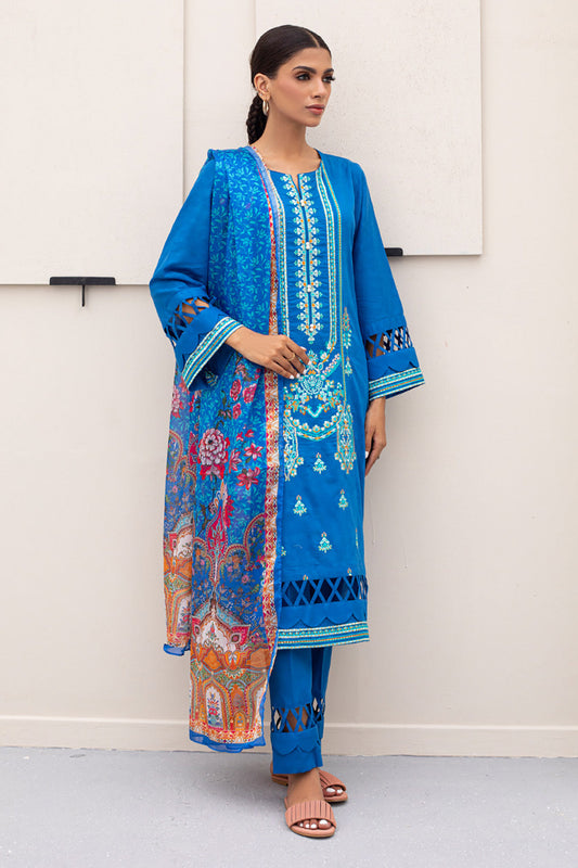 Zellbury | Unstitched 3 Piece Jacquard | Embroidered Shirt Shalwar Dupatta - 0435