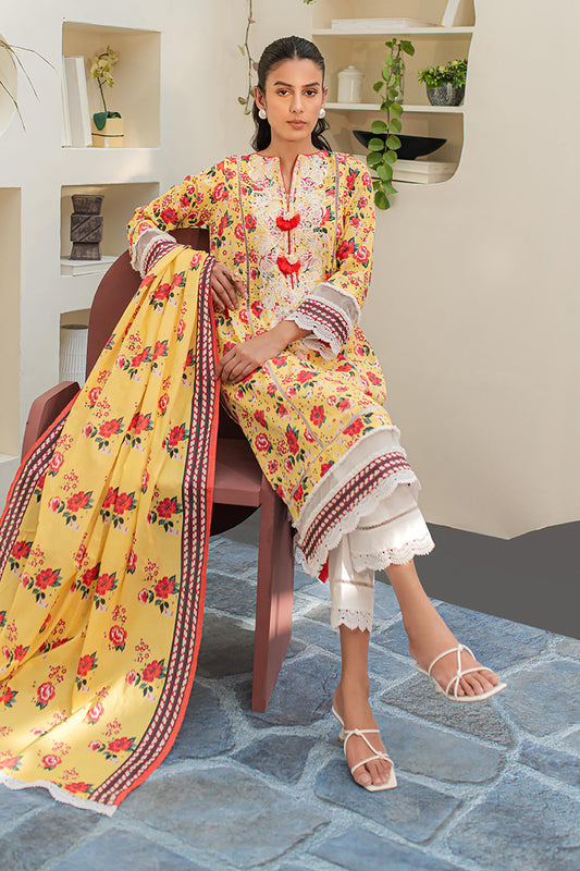 Zellbury | Unstitched 2 Piece Lawn | Embroidered Shirt Dupatta - 1168