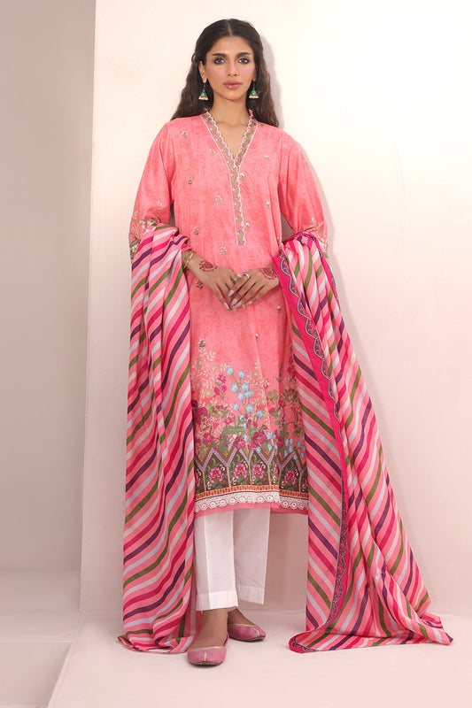Zellbury | Unstitched 2 Piece Lawn | Embroidered Shirt Dupatta - 1658