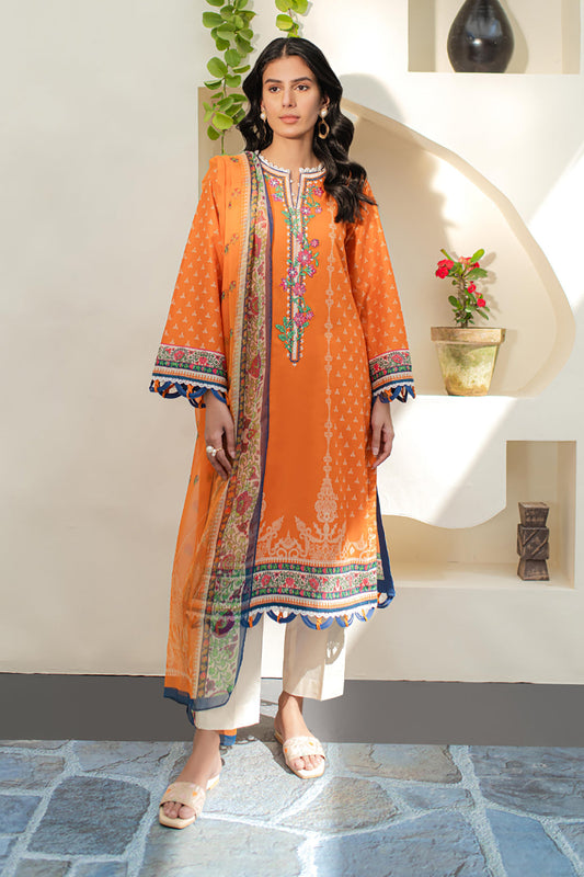 Zellbury | Unstitched 2 Piece Lawn | Embroidered Shirt Dupatta - 1661