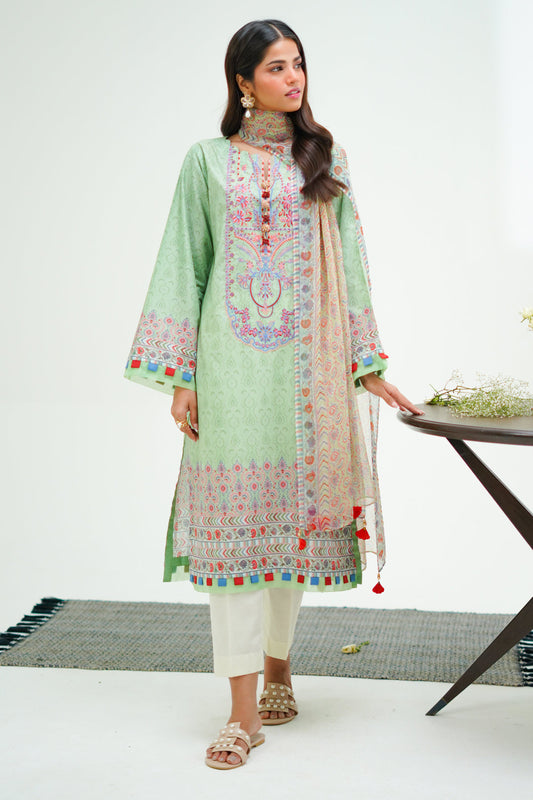 Zellbury | Unstitched 2 Piece Lawn | Embroidered Shirt Dupatta - 1715