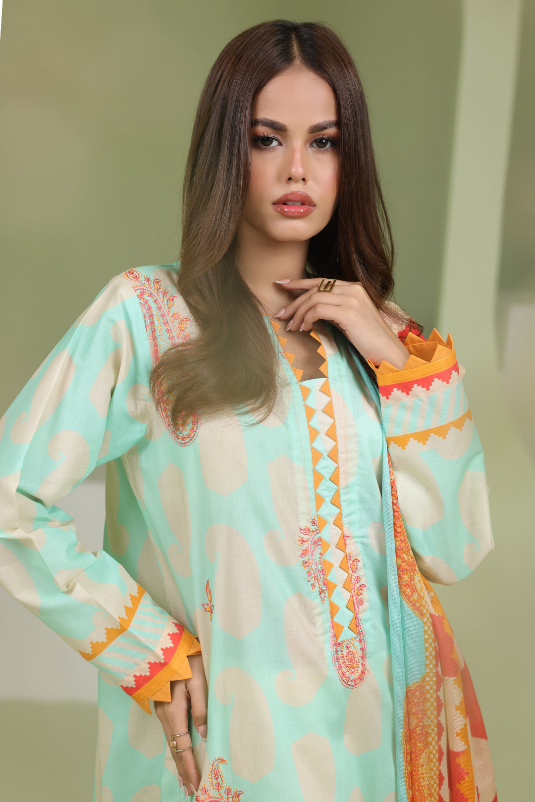 Zellbury | Unstitched 2 Piece Lawn | Embroidered Shirt Dupatta - 1716 Default Title