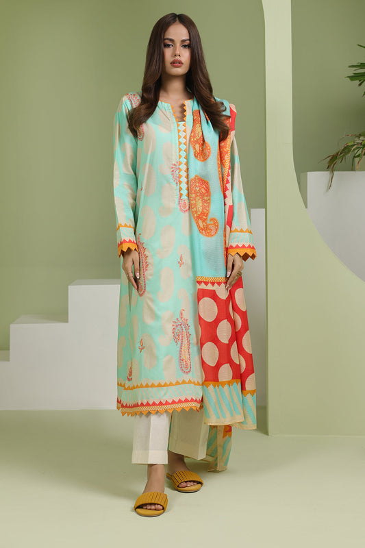 Zellbury | Unstitched 2 Piece Lawn | Embroidered Shirt Dupatta - 1716