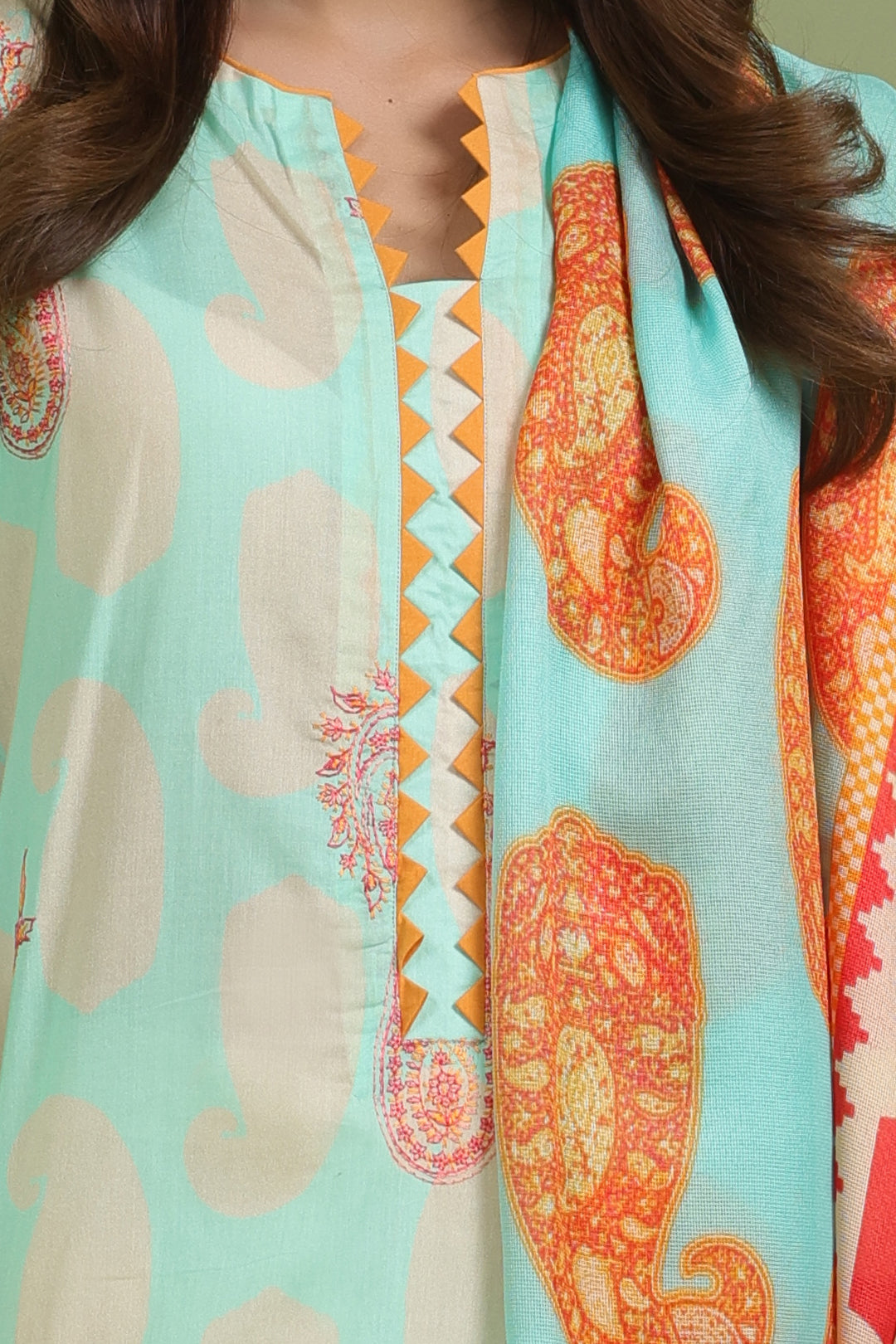 Zellbury | Unstitched 2 Piece Lawn | Embroidered Shirt Dupatta - 1716