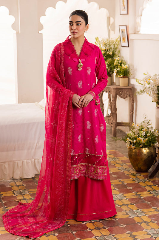 Zellbury | Unstitched 3 Piece Jacquard | Embroidered Shirt Shalwar Dupatta - 1118