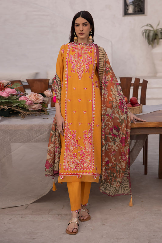 Zellbury | Unstitched 3 Piece Cambric | Embroidered Shirt Shalwar Dupatta - 1142