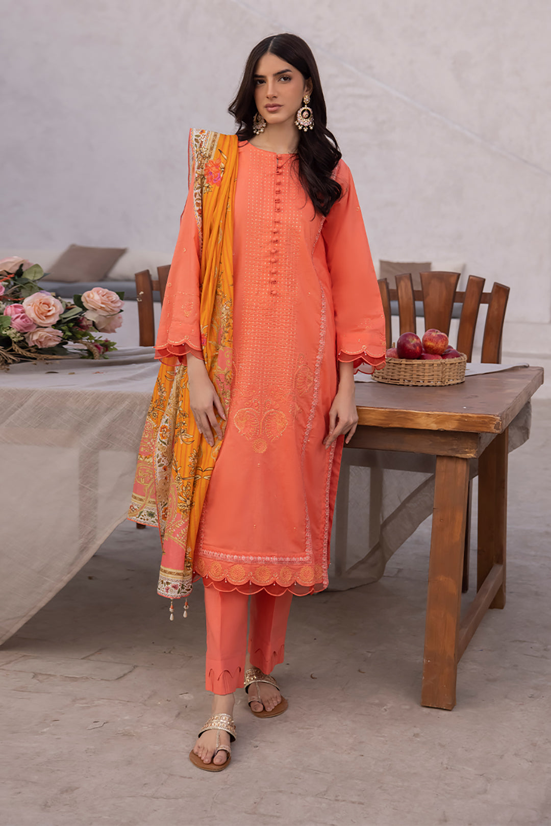 Zellbury | Unstitched 3 Piece Cambric | Embroidered Shirt Shalwar Dupatta - 1143