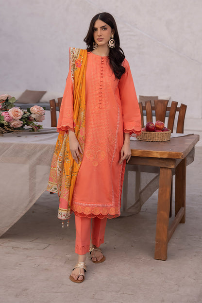 Zellbury | Unstitched 3 Piece Cambric | Embroidered Shirt Shalwar Dupatta - 1143