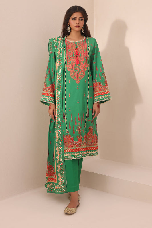 Zellbury | Unstitched 3 Piece Lawn | Embroidered Shirt Shalwar Dupatta - 1247