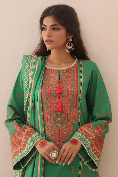 Zellbury | Unstitched 3 Piece Lawn | Embroidered Shirt Shalwar Dupatta - 1247