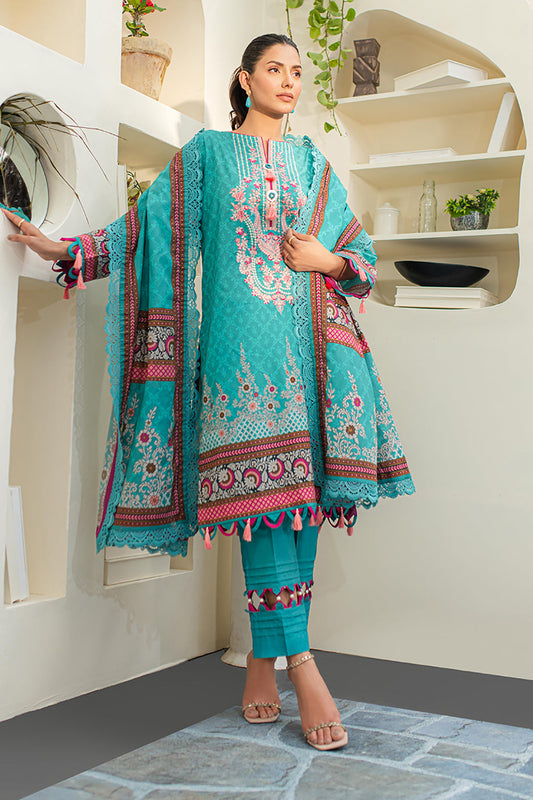 Zellbury | Unstitched 3 Piece Lawn | Embroidered Shirt Shalwar Dupatta - 1249