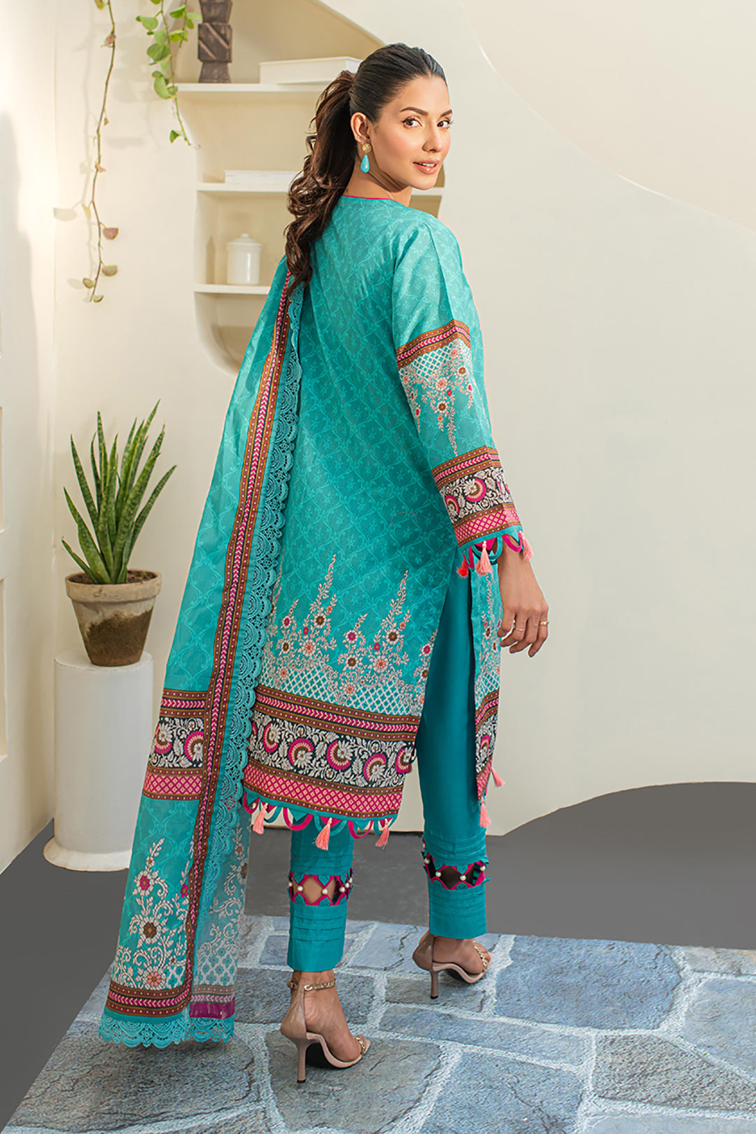 Zellbury | Unstitched 3 Piece Lawn | Embroidered Shirt Shalwar Dupatta - 1249