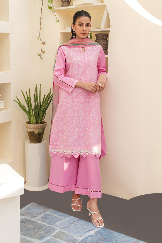 Zellbury | Unstitched 3 Piece Lawn | Embroidered Shirt Shalwar Dupatta - 1260