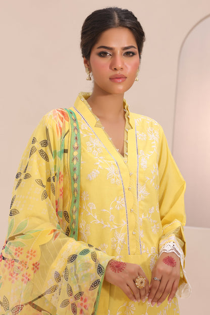 Zellbury | Unstitched 3 Piece Lawn | Embroidered Shirt Shalwar Dupatta - 1261 Default Title