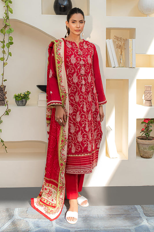 Zellbury | Unstitched 3 Piece Lawn | Embroidered Shirt Shalwar Dupatta - 1262