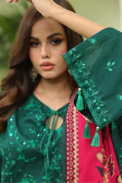 Zellbury | Unstitched 3 Piece Lawn | Embroidered Shirt Shalwar Dupatta - 1264
