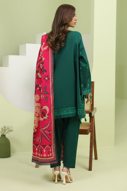 Zellbury | Unstitched 3 Piece Lawn | Embroidered Shirt Shalwar Dupatta - 1264