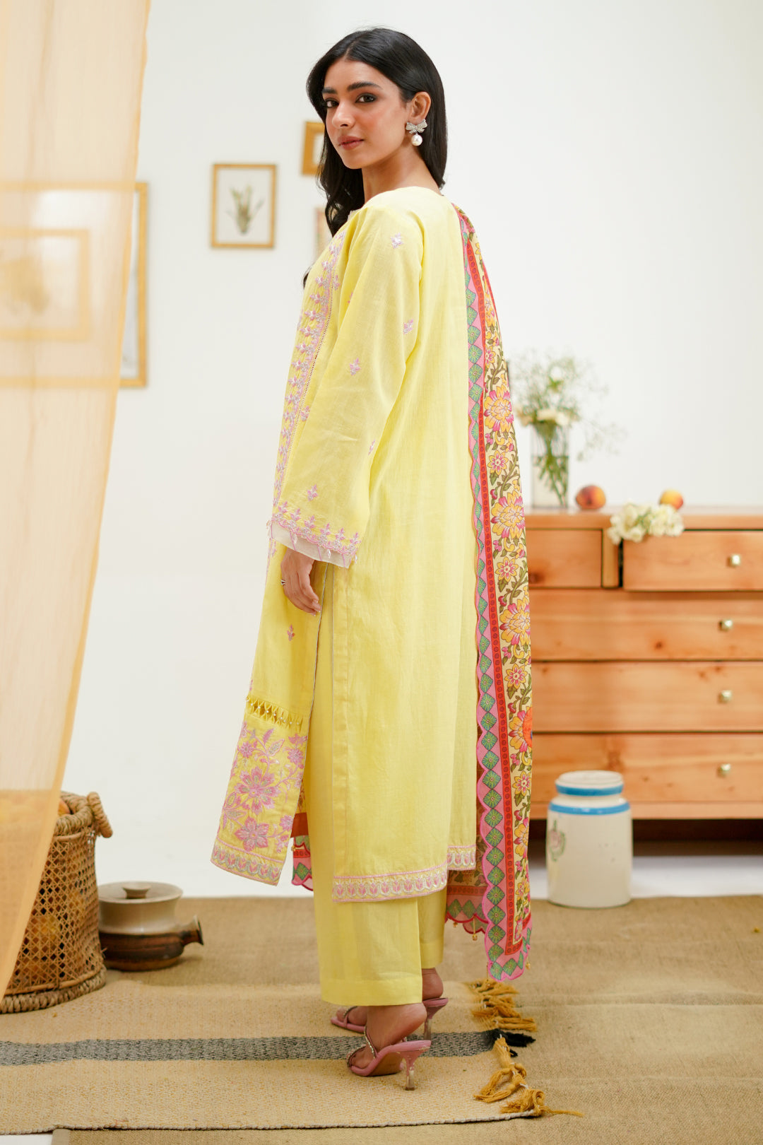 Zellbury | Unstitched 3 Piece Lawn | Embroidered Shirt Shalwar Dupatta - 1266