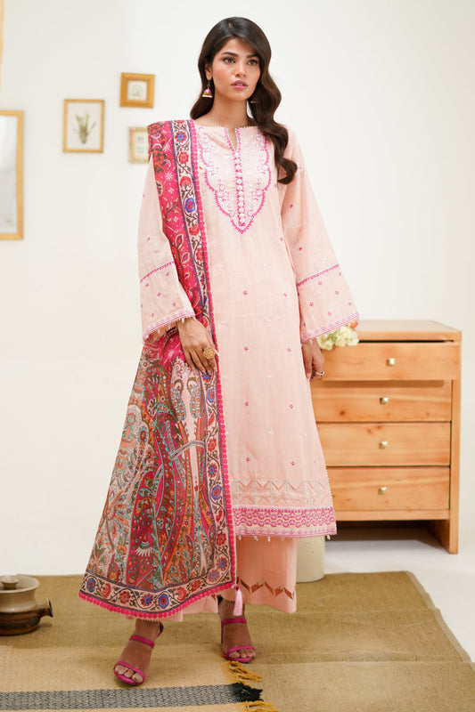 Zellbury | Unstitched 3 Piece Lawn | Embroidered Shirt Shalwar Dupatta - 1267
