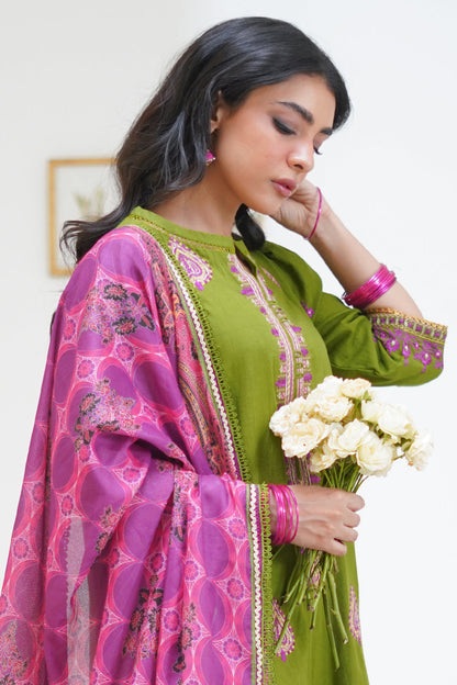 Zellbury | Unstitched 3 Piece Lawn | Embroidered Shirt Shalwar Dupatta - 1273 Default Title