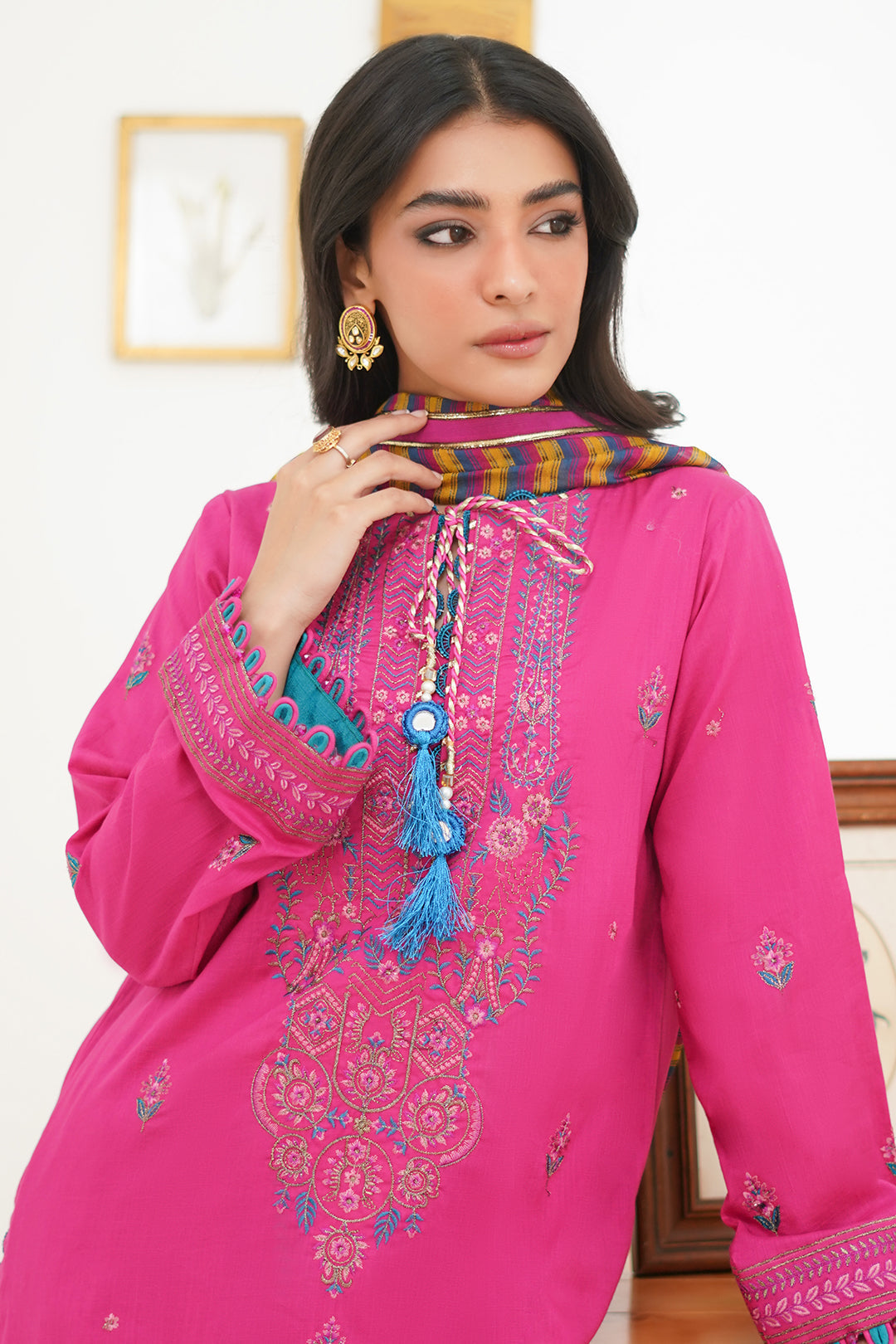 Zellbury | Unstitched 3 Piece Lawn | Embroidered Shirt Shalwar Dupatta - 1276 Default Title