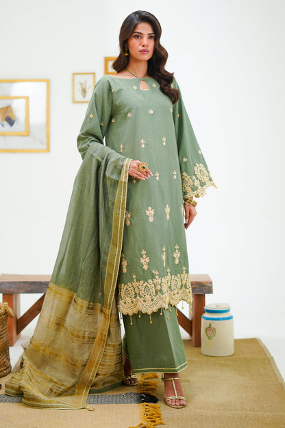Zellbury | Unstitched 3 Piece Cambric | Embroidered Shirt Shalwar Dupatta - 1284
