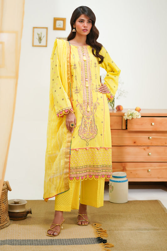 Zellbury | Unstitched 3 Piece Lawn | Embroidered Shirt Shalwar Dupatta - 1285