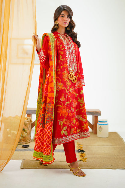 Zellbury | Unstitched 3 Piece Lawn | Embroidered Shirt Shalwar Dupatta - 1295