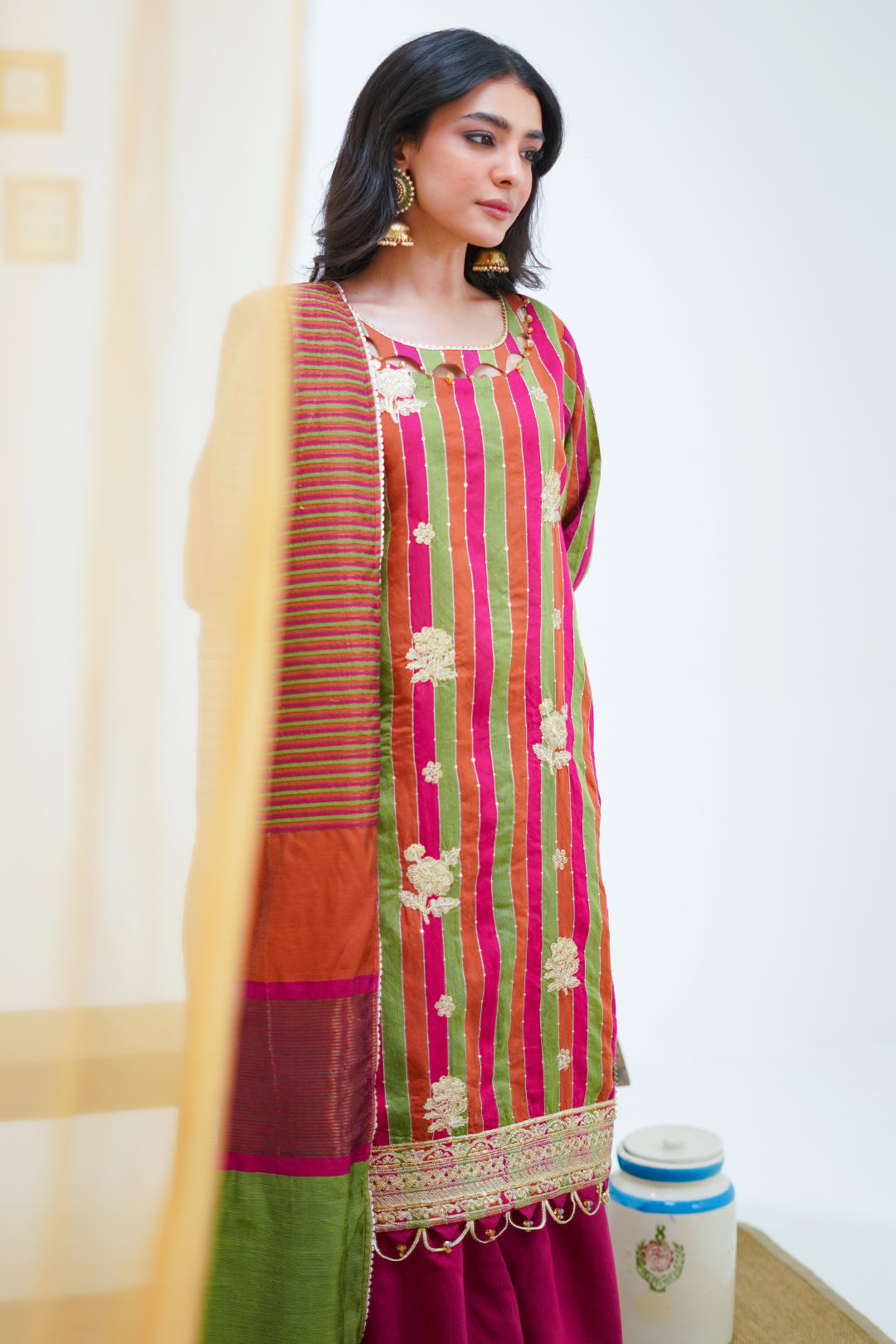 Zellbury | Unstitched 3 Piece Yarn | Embroidered Shirt Shalwar Dupatta - 1299