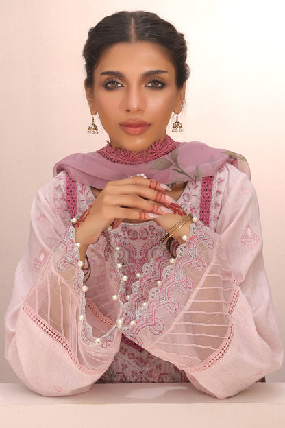 Zellbury | Unstitched 3 Piece Cambric | Embroidered Shirt Shalwar Dupatta - 1543 Default Title
