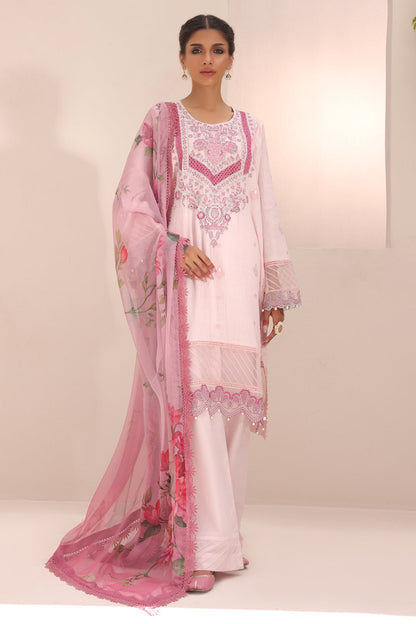 Zellbury | Unstitched 3 Piece Cambric | Embroidered Shirt Shalwar Dupatta - 1543