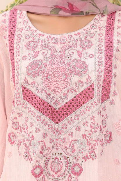Zellbury | Unstitched 3 Piece Cambric | Embroidered Shirt Shalwar Dupatta - 1543