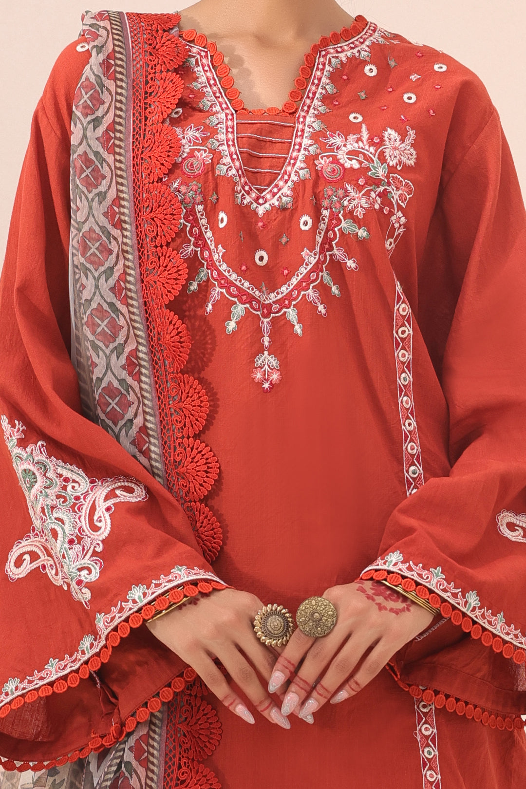 Zellbury | Unstitched 3 Piece Cambric | Embroidered Shirt Shalwar Dupatta - 1544