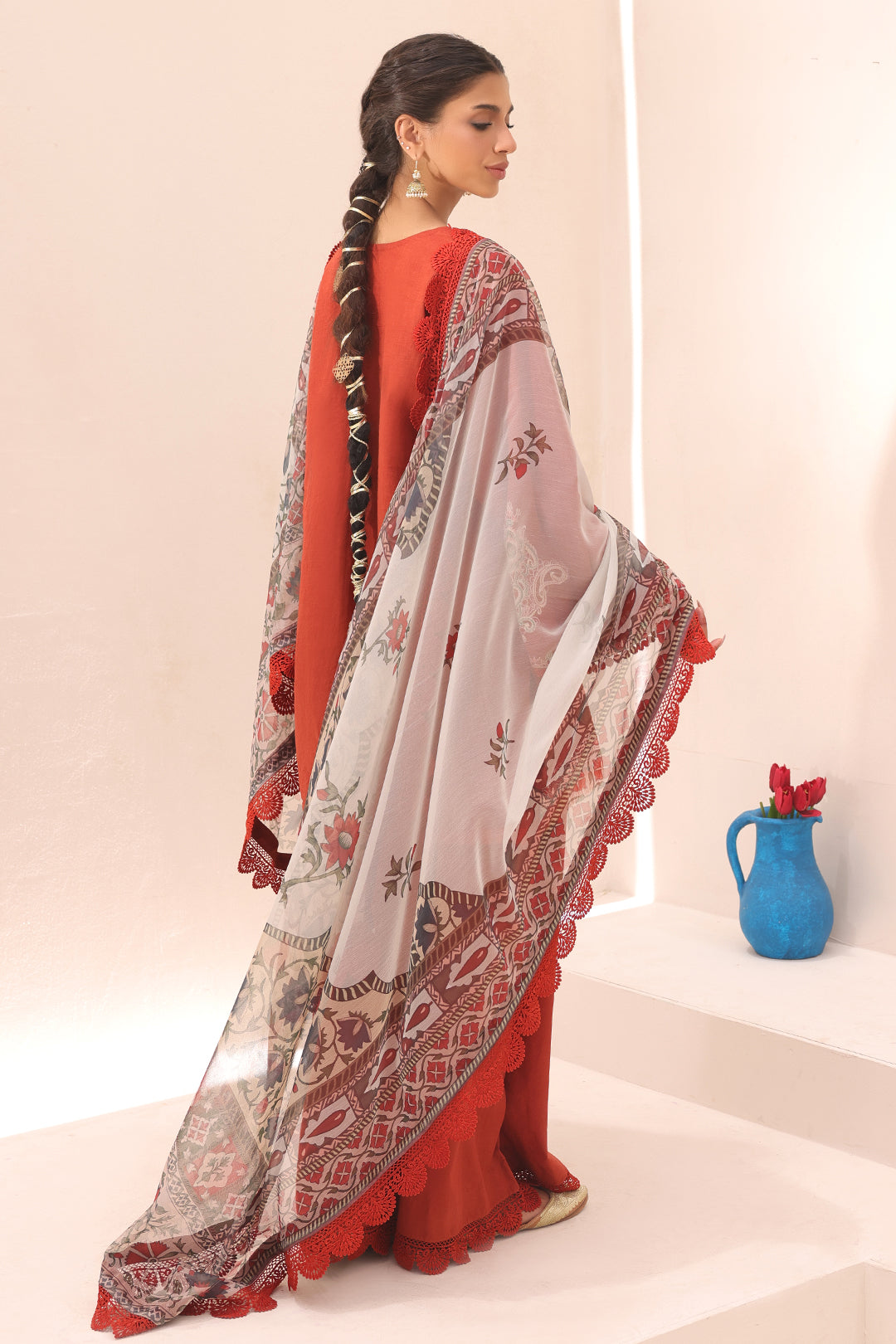 Zellbury | Unstitched 3 Piece Cambric | Embroidered Shirt Shalwar Dupatta - 1544