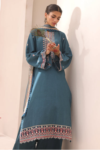 Zellbury | Unstitched 3 Piece Lawn | Embroidered Shirt Shalwar Dupatta - 1549