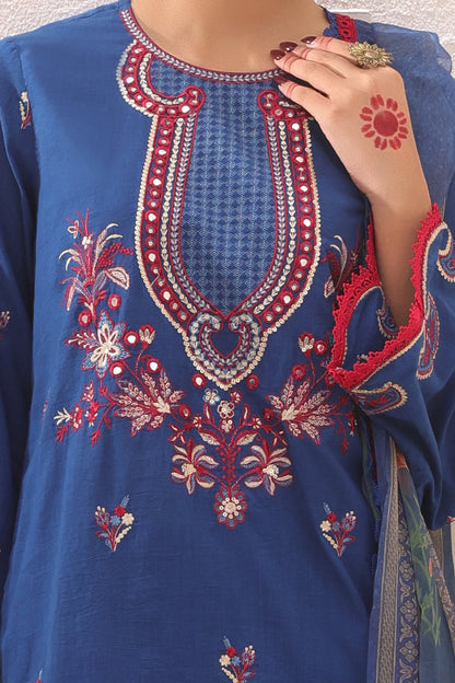 Zellbury | Unstitched 3 Piece Lawn | Embroidered Shirt Shalwar Dupatta - 1551