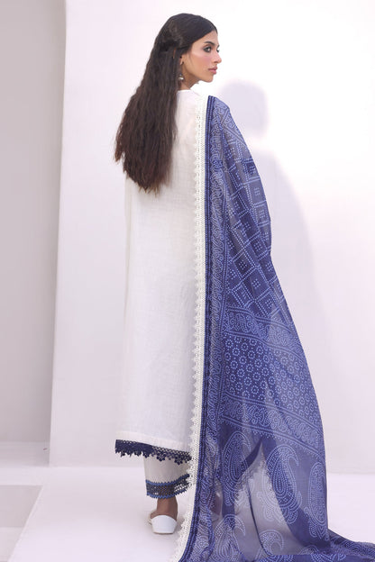 Zellbury | Unstitched 3 Piece Cambric | Embroidered Shirt Shalwar Dupatta - 1554