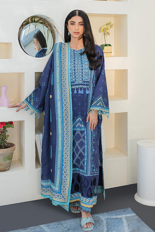 Zellbury | Unstitched 3 Piece Lawn | Embroidered Shirt Shalwar Dupatta - 1681