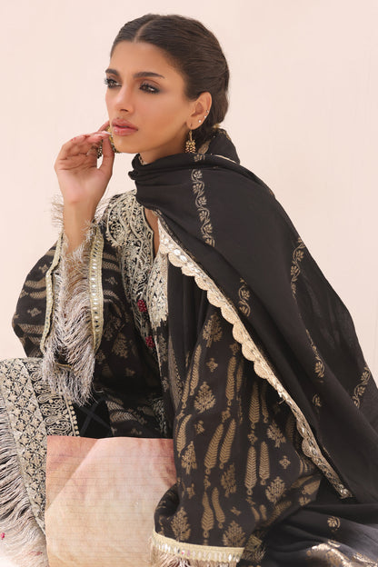 Zellbury | Unstitched 3 Piece Jacquard | Embroidered Shirt Shalwar Dupatta - 1799