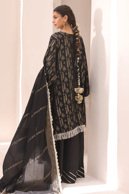Zellbury | Unstitched 3 Piece Jacquard | Embroidered Shirt Shalwar Dupatta - 1799