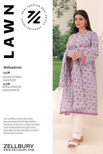 Zellbury | Unstitched 2 Piece Lawn | Shirt Dupatta - 1161
