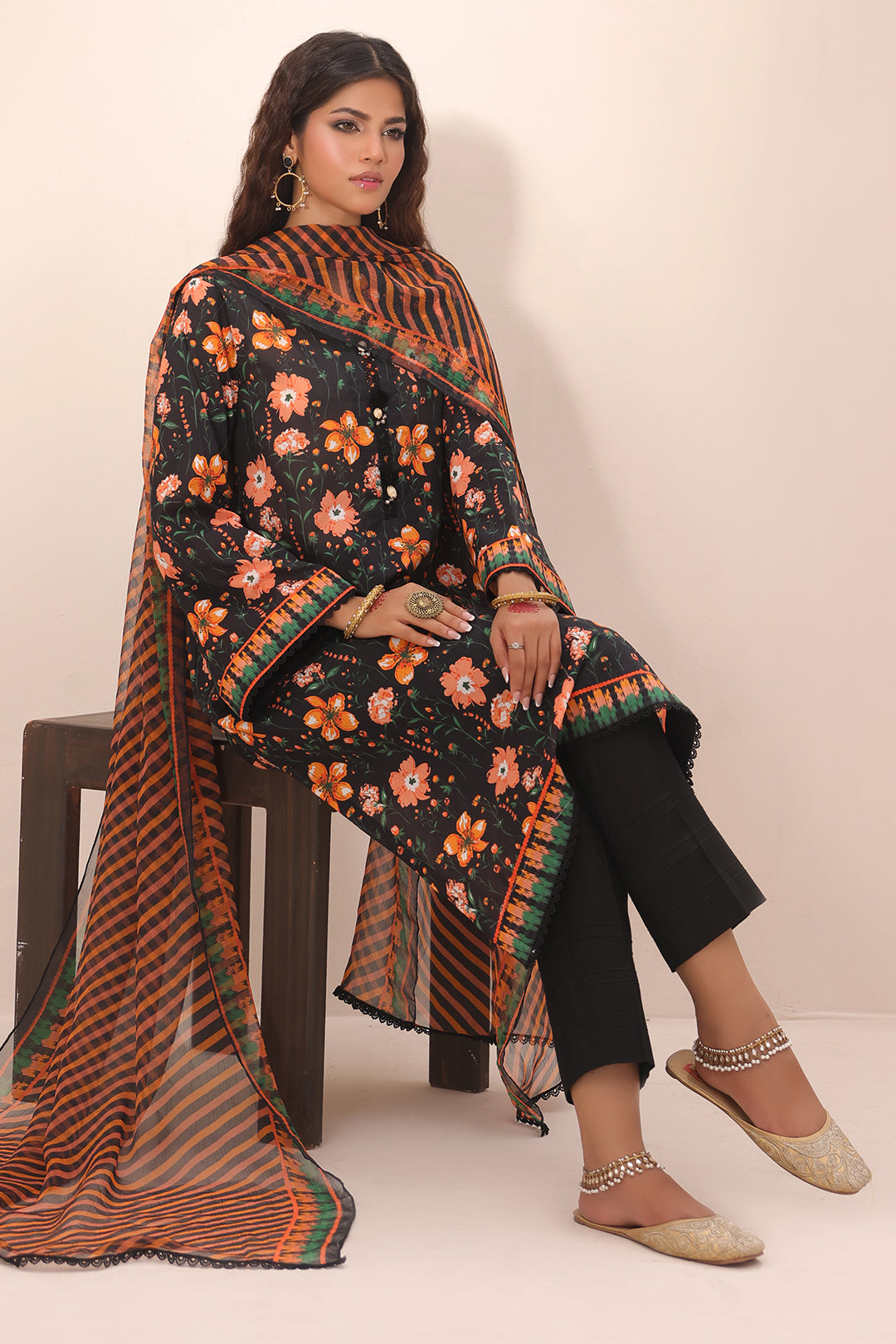 Zellbury | Unstitched 2 Piece Lawn | Shirt Dupatta - 1302