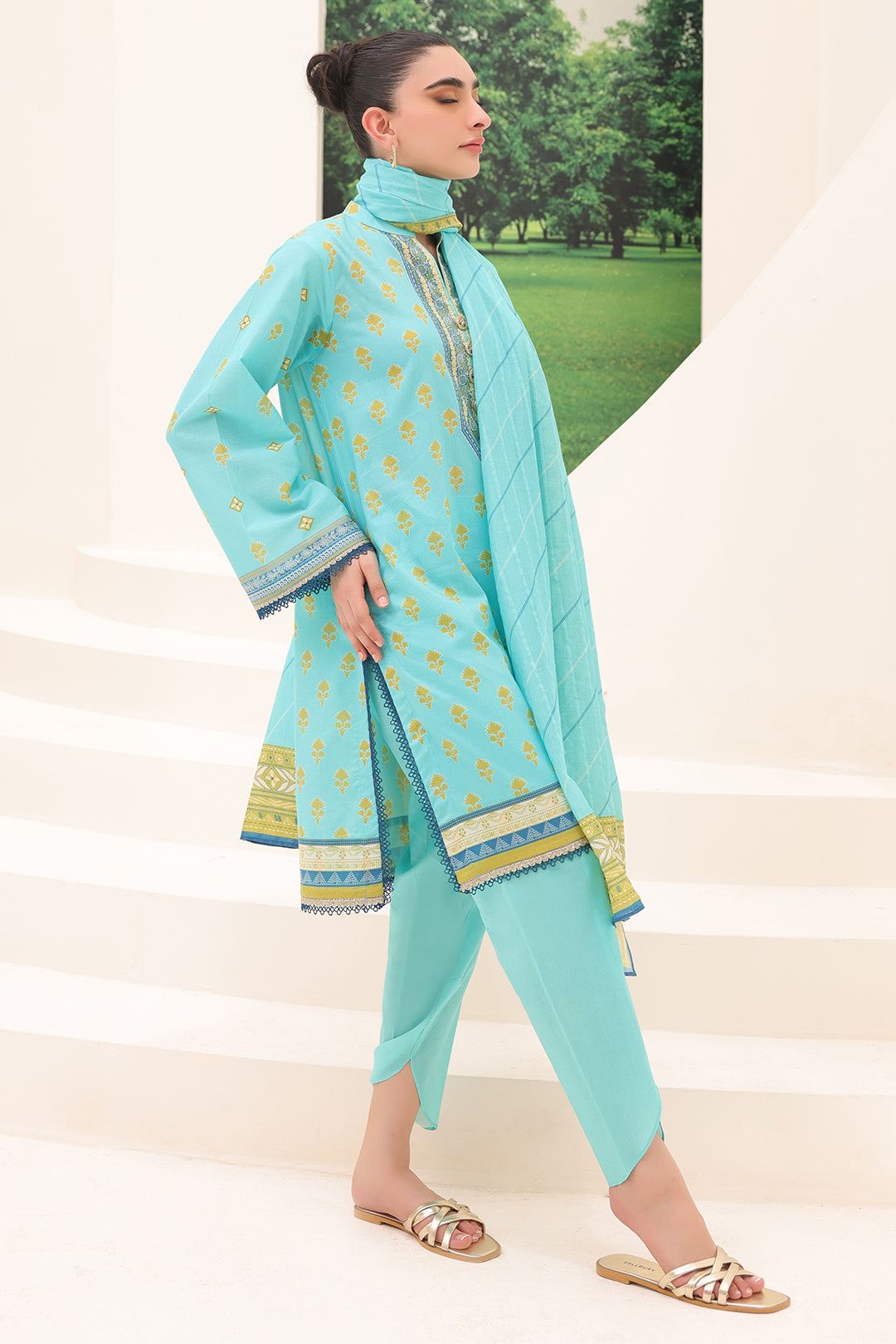 Zellbury | Unstitched 3 Piece Lawn | Shirt Shalwar Dupatta - 1191