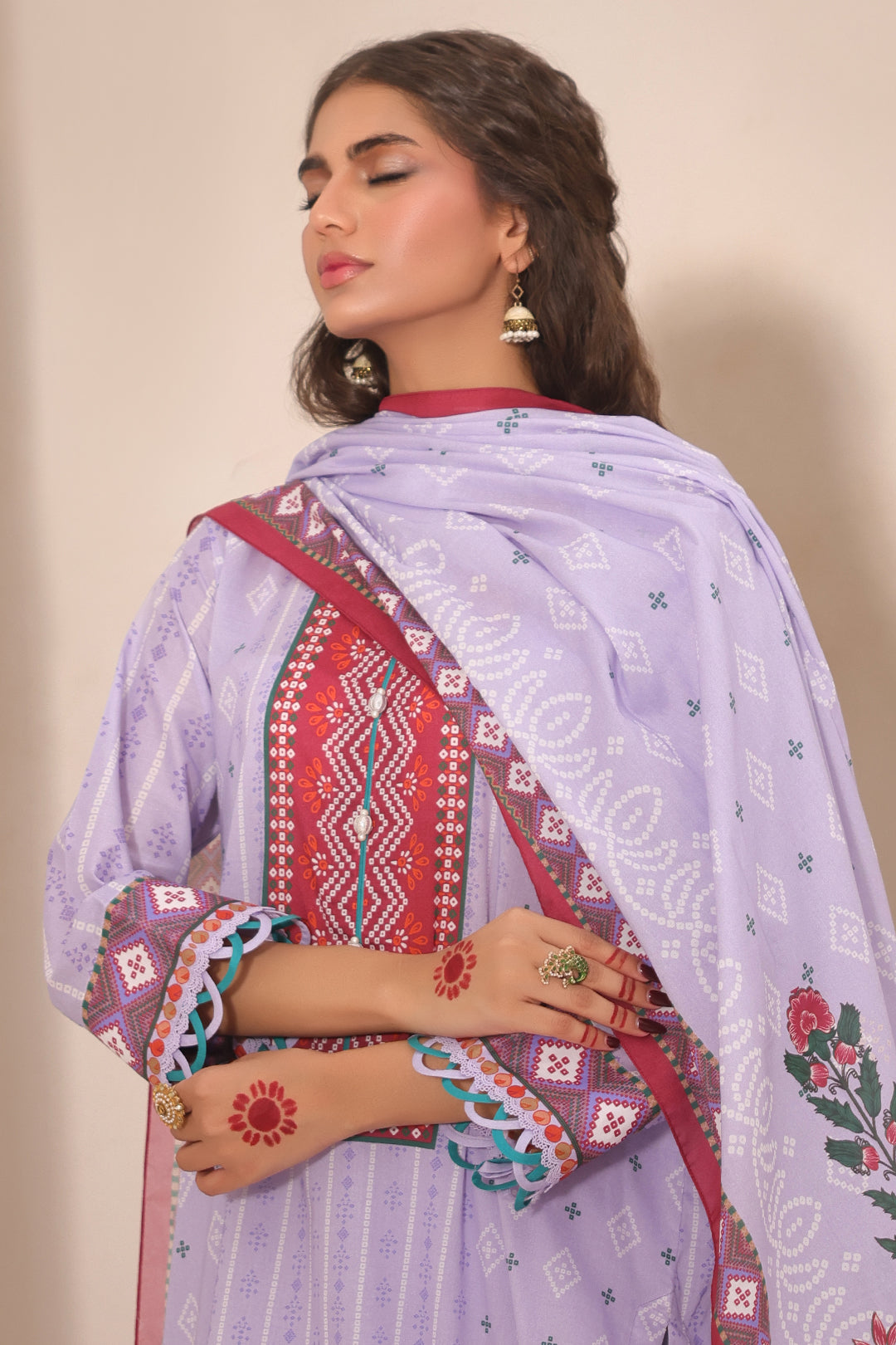 Zellbury | Unstitched 3 Piece Lawn | Shirt Shalwar Dupatta - 1213 Default Title