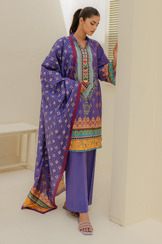 Zellbury | Unstitched 3 Piece Lawn | Shirt Shalwar Dupatta - 1215