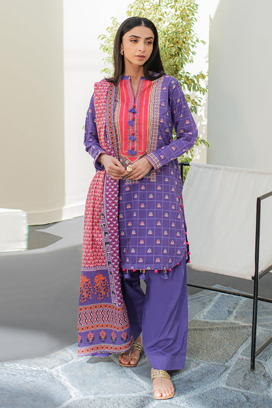 Zellbury | Unstitched 3 Piece Lawn | Shirt Shalwar Dupatta - 1217