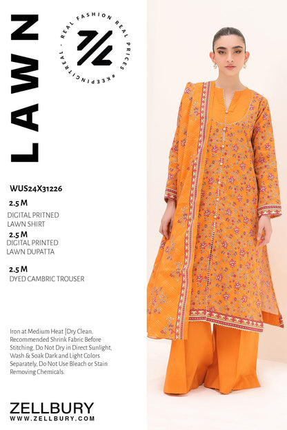 Zellbury | Unstitched 3 Piece Lawn | Shirt Shalwar Dupatta - 1226
