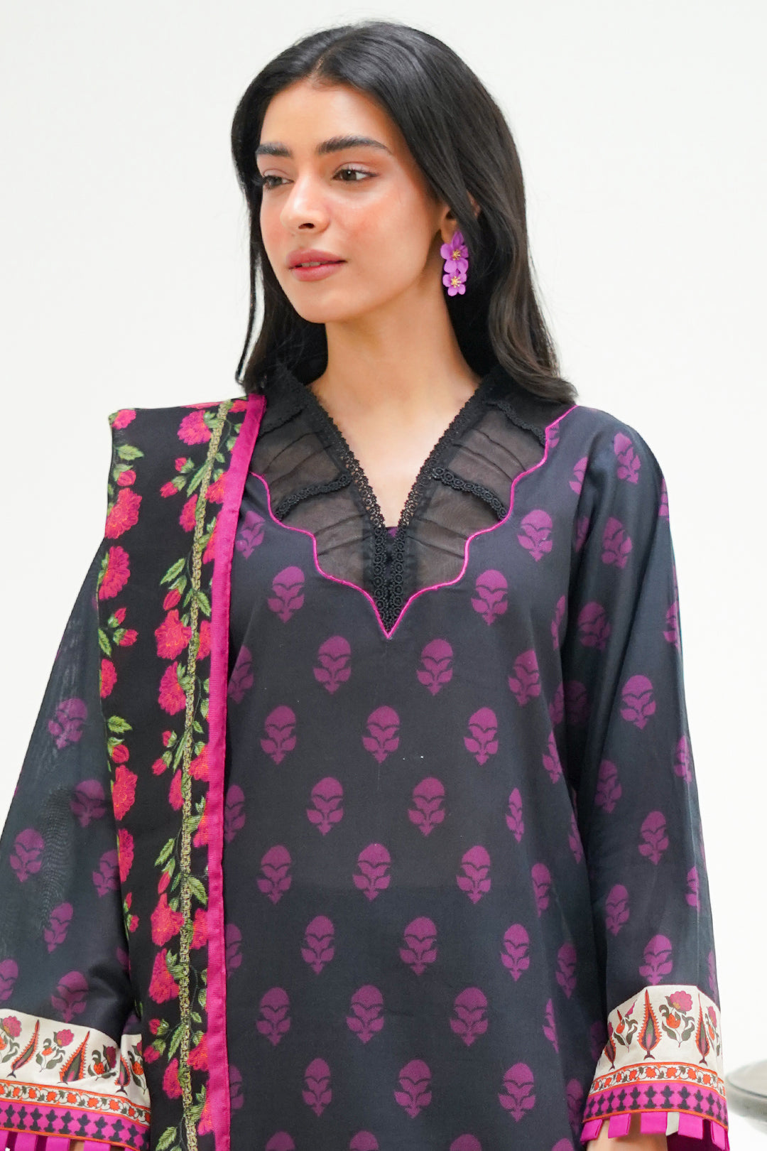 Zellbury | Unstitched 3 Piece Lawn | Shirt Shalwar Dupatta - 1324 Default Title