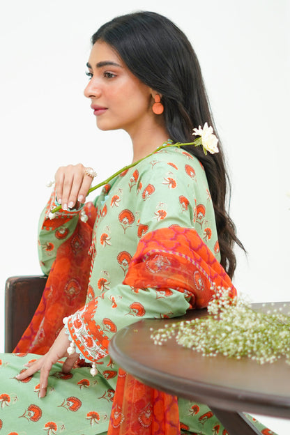 Zellbury | Unstitched 3 Piece Lawn | Shirt Shalwar Dupatta - 1325 Default Title
