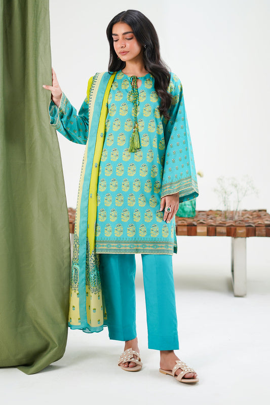 Zellbury | Unstitched 3 Piece Lawn | Shirt Shalwar Dupatta - 1328